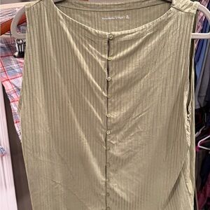 Abercrombie Green Sleeveless Button-Up Top XL